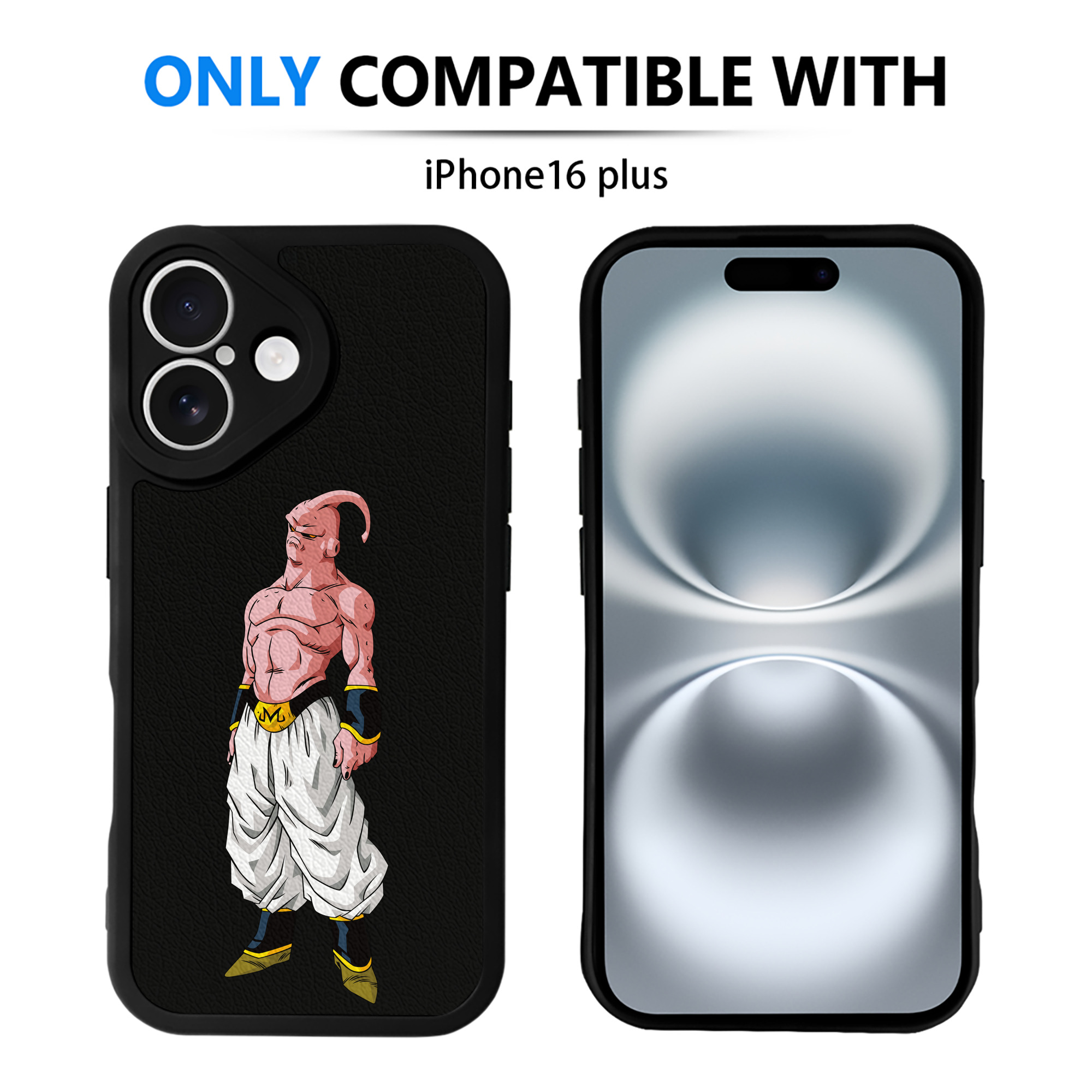 （画像用） ドラゴンボール 魔人ブウ DRAGON BALL Majin Buu 【iPhone 16シリーズ対応】シリコンスマホケース（レザー調） 材質：シリコン